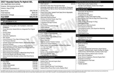 2027 Hyundai Santa Fe Hybrid SEL AWD