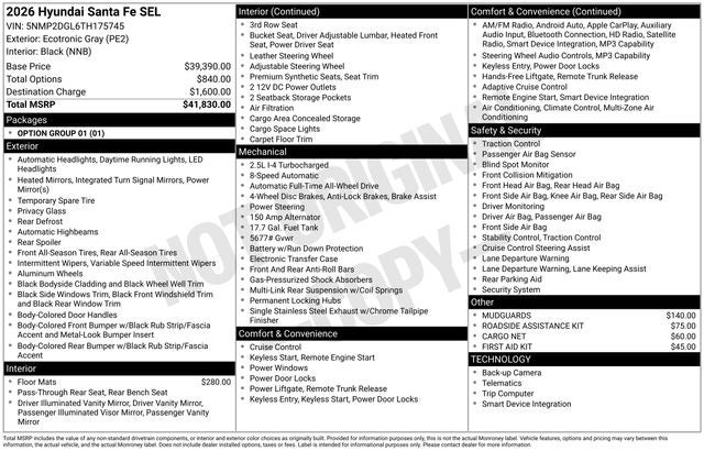 2026 Hyundai Santa Fe SEL AWD