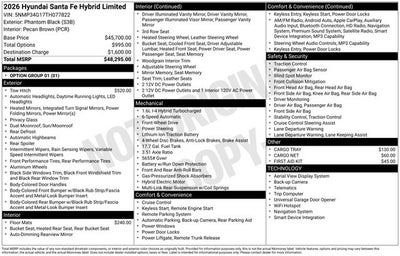 2026 Hyundai Santa Fe Hybrid Limited FWD