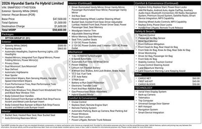 2026 Hyundai Santa Fe Hybrid Limited AWD