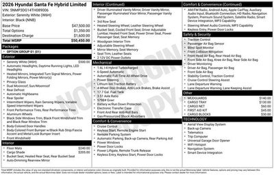 2026 Hyundai Santa Fe Hybrid Limited AWD