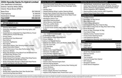 2026 Hyundai Santa Fe Hybrid Limited AWD