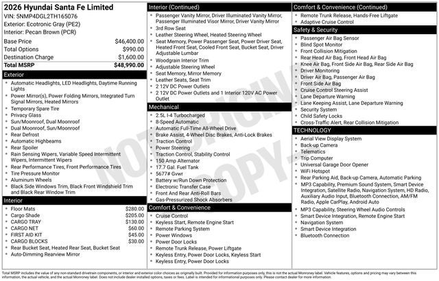 2026 Hyundai Santa Fe Limited AWD