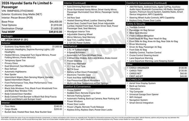 2026 Hyundai Santa Fe Limited
