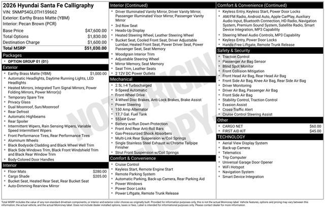 2026 Hyundai Santa Fe Calligraphy