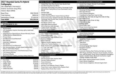 2027 Hyundai Santa Fe Hybrid Calligraphy AWD