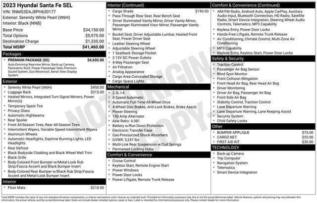 2023 Hyundai Santa Fe SEL AWD w/ Premium Pkg