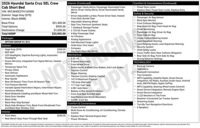 2026 Hyundai Santa Cruz SEL FWD