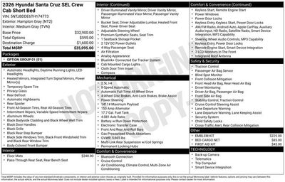 2026 Hyundai Santa Cruz SEL AWD