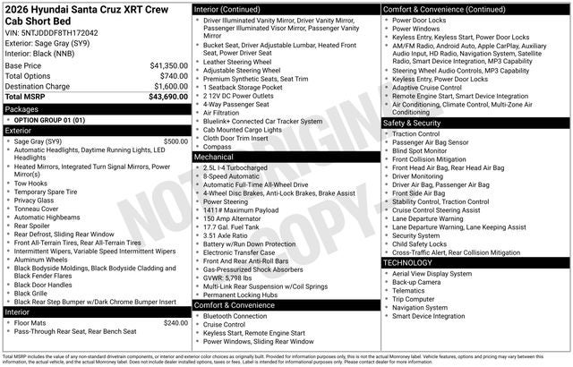 2026 Hyundai Santa Cruz XRT AWD
