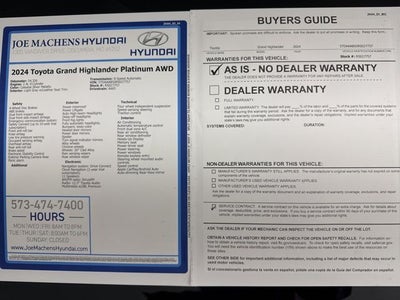 2024 Toyota Grand Highlander Platinum AWD