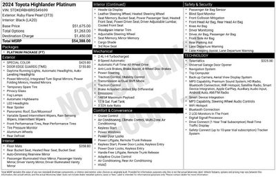 2024 Toyota Highlander Platinum AWD