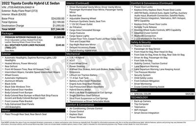 2022 Toyota Corolla Hybrid LE
