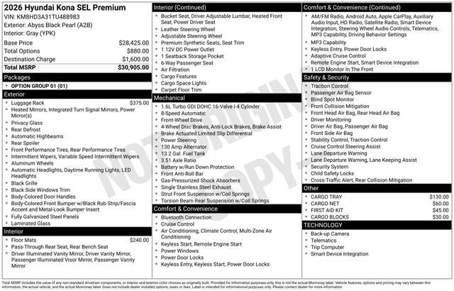 2026 Hyundai Kona SEL Premium