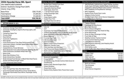 2026 Hyundai Kona SEL Sport Sport AWD