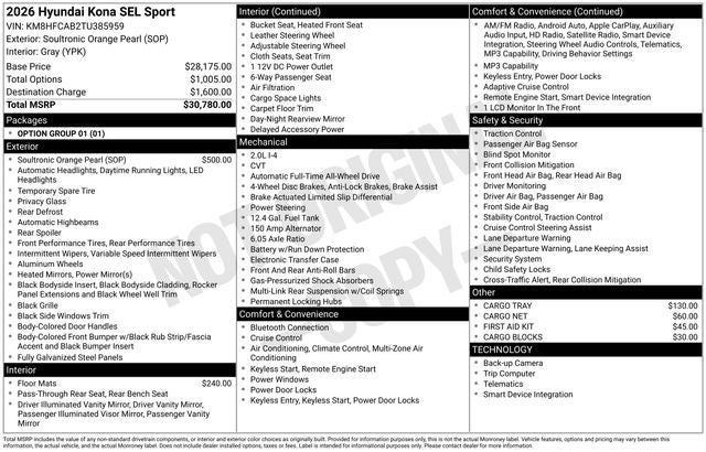 2026 Hyundai Kona SEL Sport Sport AWD