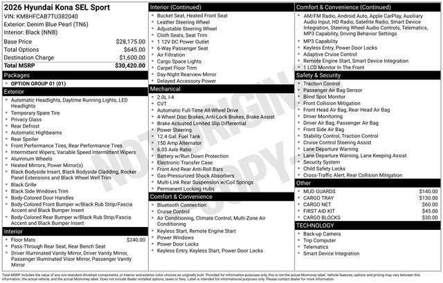 2026 Hyundai Kona SEL Sport Sport AWD