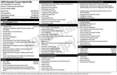 2026 Hyundai Tucson Hybrid SEL