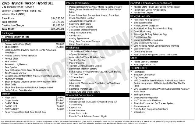 2026 Hyundai Tucson Hybrid SEL AWD