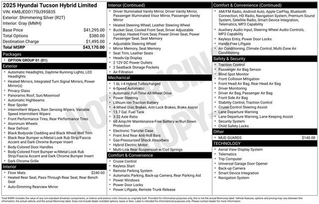 2025 Hyundai Tucson Hybrid Limited