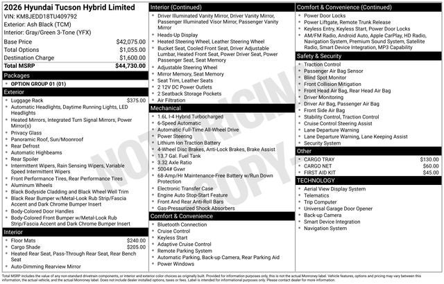2026 Hyundai Tucson Hybrid Limited AWD
