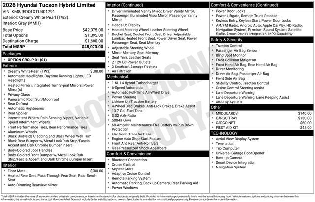 2026 Hyundai Tucson Hybrid Limited AWD