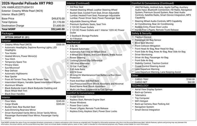 2026 Hyundai Palisade XRT Pro AWD