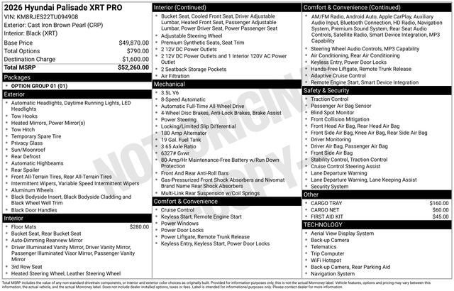 2026 Hyundai Palisade XRT Pro AWD