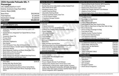2026 Hyundai Palisade SEL 7 Passenger