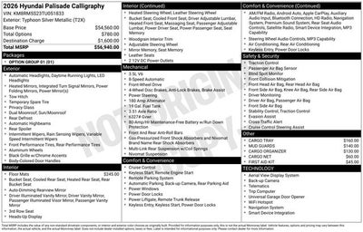 2026 Hyundai Palisade Calligraphy FWD