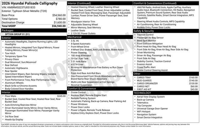 2026 Hyundai Palisade Calligraphy FWD