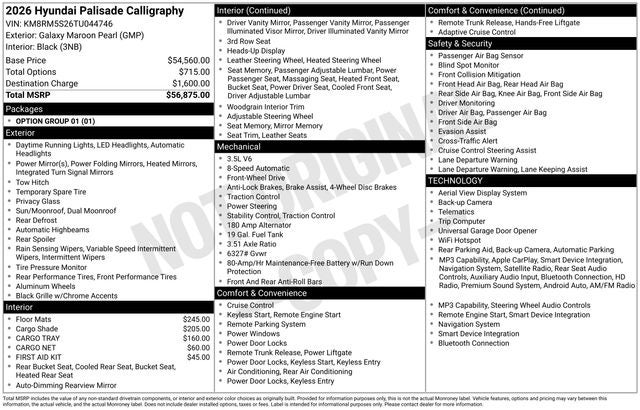 2026 Hyundai Palisade Calligraphy FWD