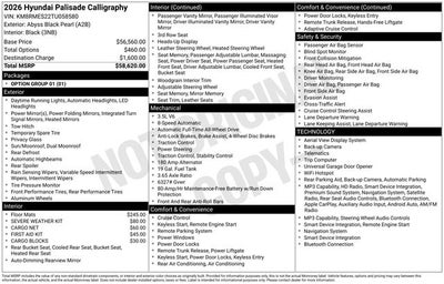 2026 Hyundai Palisade Calligraphy