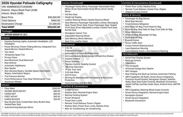 2026 Hyundai Palisade Calligraphy