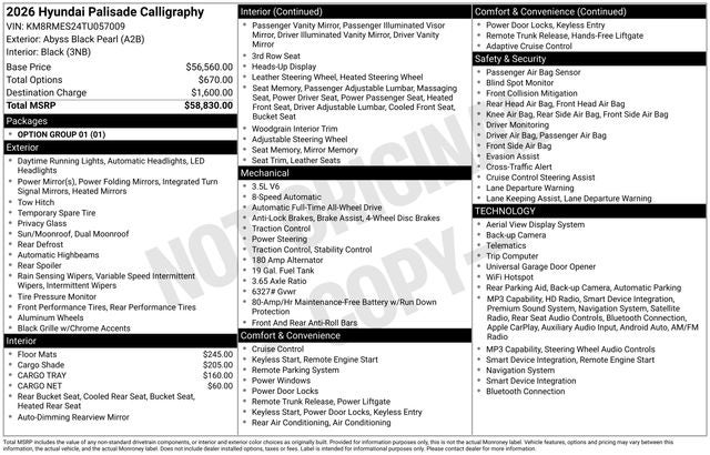 2026 Hyundai Palisade Calligraphy AWD