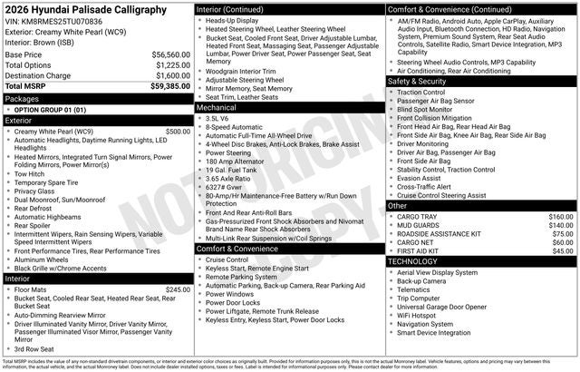 2026 Hyundai Palisade Calligraphy AWD