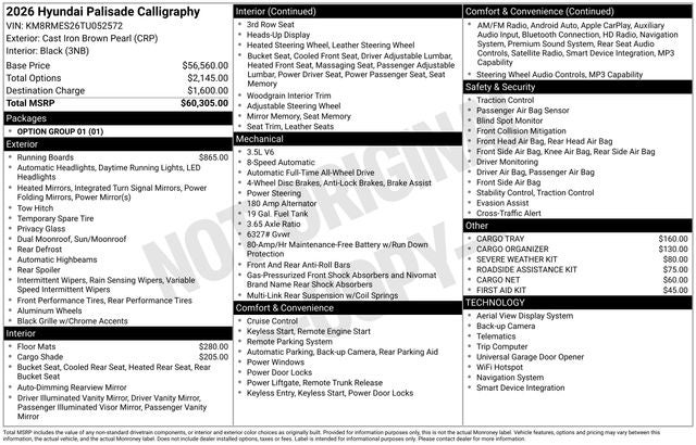 2026 Hyundai Palisade Calligraphy AWD