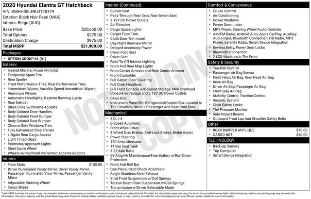 2020 Hyundai Elantra GT Base