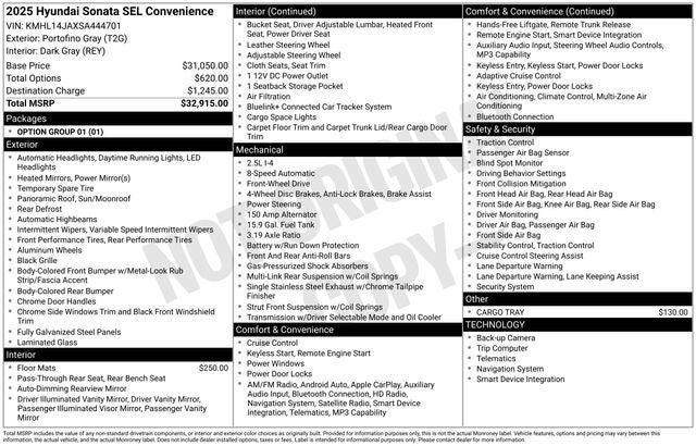 2025 Hyundai Sonata SEL Convenience