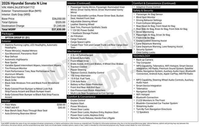 2026 Hyundai Sonata N Line