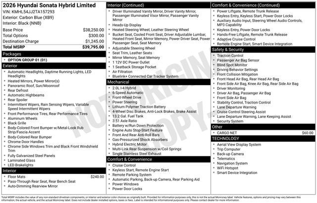 2026 Hyundai Sonata Hybrid Limited