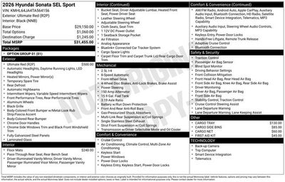 2026 Hyundai Sonata SEL Sport