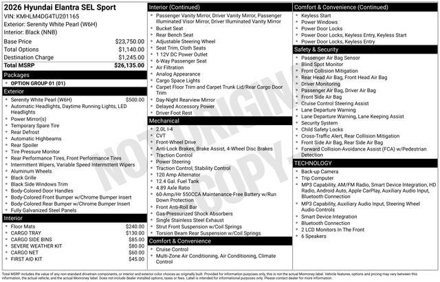 2026 Hyundai Elantra SEL Sport
