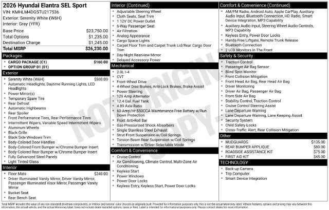 2026 Hyundai Elantra SEL Sport