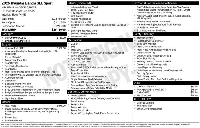 2026 Hyundai Elantra SEL Sport