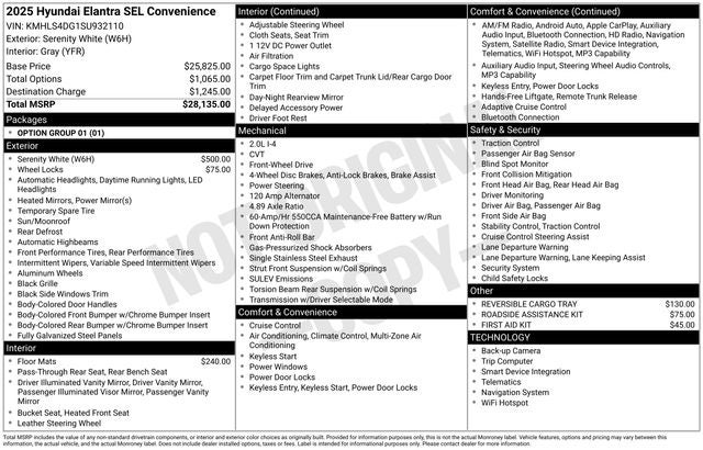 2025 Hyundai Elantra SEL Convenience