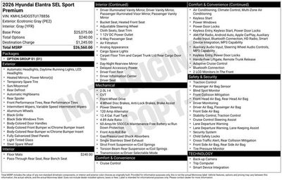 2026 Hyundai Elantra SEL Sport