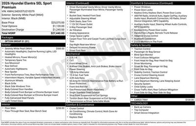 2026 Hyundai Elantra SEL Sport