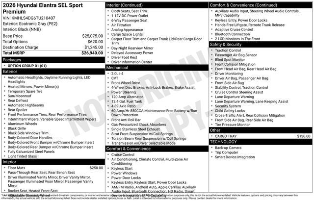 2026 Hyundai Elantra SEL Sport