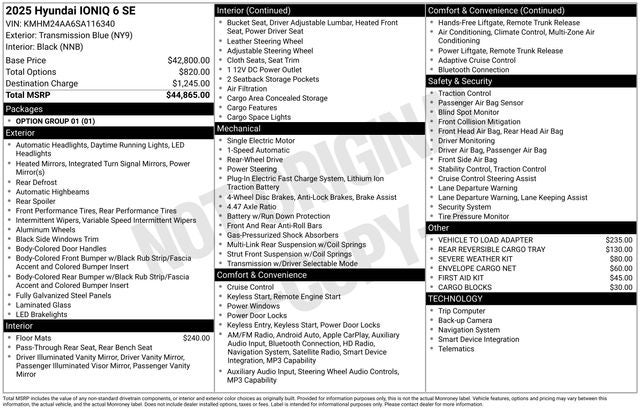 2025 Hyundai IONIQ 6 SE RWD